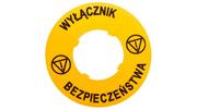 Inne akcesoria elektryczne - Lovato Tabliczka opisowa żółta okrągła fi60 WYŁĄCZNIK BEZPIECZEŃSTWA LPXAU122 LPXAU122 - miniaturka - grafika 1