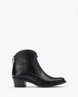 Botki damskie - UNISA BOTKI DAMSKIE CZARNE SKÓRZANE ZAMEK 38 ŻWE - miniaturka - grafika 1