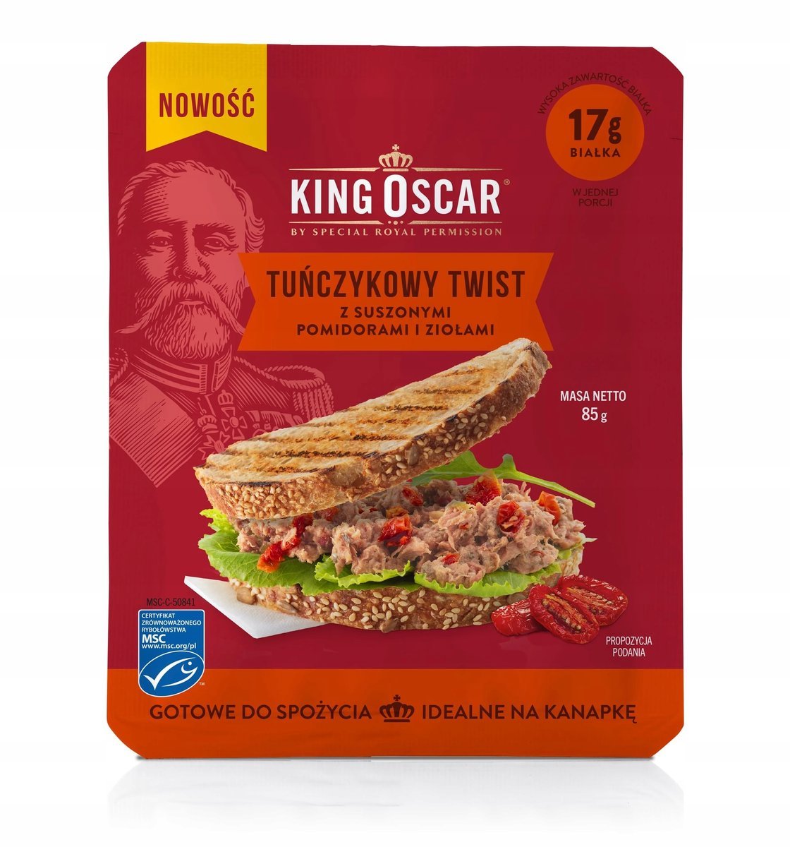 King Oskar Tuńczykowy twist z suszonymi pomidorami i ziołami 85g