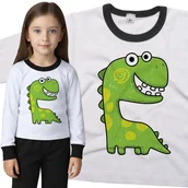 Piżamy dla dziewczynek - Piżama dziecięca Słodki Zielony Dino Dinozaur 98/104 - VoloDonum - miniaturka - grafika 1