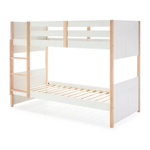 Białe łóżko piętrowe dla dzieci z nogami z drewna sosnowego Marckeric Kiara, 90x190 cm - Łóżka dla dzieci i młodzieży - miniaturka - grafika 1