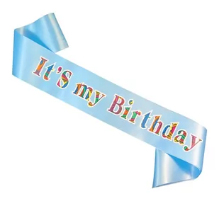 GoDan Szarfa "Its my birthday", błękitna jasna CH-SIMBJB - Gadżety na imprezę - miniaturka - grafika 1