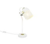 Lampy stojące - Trio MIXA 548200131 lampa biurkowa biała z dodatkiem złota regulowana E27 - miniaturka - grafika 1