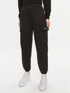 Guess Spodnie dresowe Ruth Cargo V4GB12 KC5U1 Czarny Regular Fit - Spodnie sportowe damskie - miniaturka - grafika 1