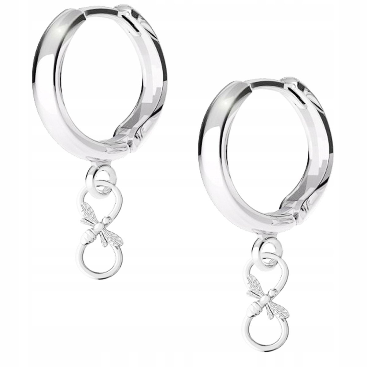 Kolczyki srebrne Nieskończoność Pszczoła 925