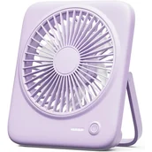 Wentylatory - Przenośny wentylator biurkowy, mały wentylator osobisty, cichy, 4 prędkości, odpowiedni do podróży, biura, na biurko (fioletowy) 6,5 cala - miniaturka - grafika 1