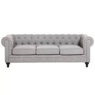 Beliani Sofa 3-osobowa jasnoszara CHESTERFIELD 53916 - Sofy i kanapy - miniaturka - grafika 1