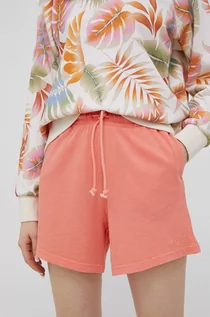 Spodenki damskie - Billabong Billabong szorty damskie kolor pomarańczowy gładkie high waist - grafika 1