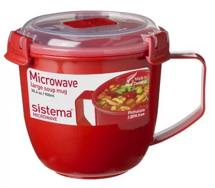 Sistema Pojemnik na zupę do mikrofalówki Gorący Kubek czerwony, 0,9 l - Pozostałe akcesoria kuchenne - miniaturka - grafika 2