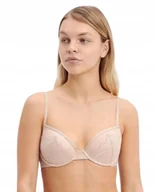 Biustonosze - Calvin Klein Biustonosz Beżowy Usztywniany z Koronką 70d 1_5 - miniaturka - grafika 1