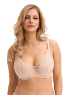 Biustonosze - Biustonosz balkonetka z koronką Soft Jessia 1229 miękki beżowy 95D - miniaturka - grafika 1