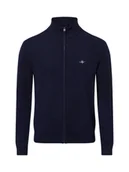 Swetry męskie - Gant Męski kardigan Mężczyźni niebieski jednolity, S - miniaturka - grafika 1