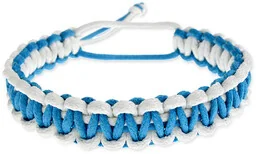 BRANSOLETKA BIAŁO NIEBIESKA styl marynarski styl surferski kolor biały kolor niebieski styl żeglarski sznurek (ar2084) - Bransoletki - miniaturka - grafika 1