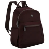 Plecaki - Bordowy plecak damski wykonany z poliestru, zawieszony na regulowanych szelkach - Peterson - miniaturka - grafika 1