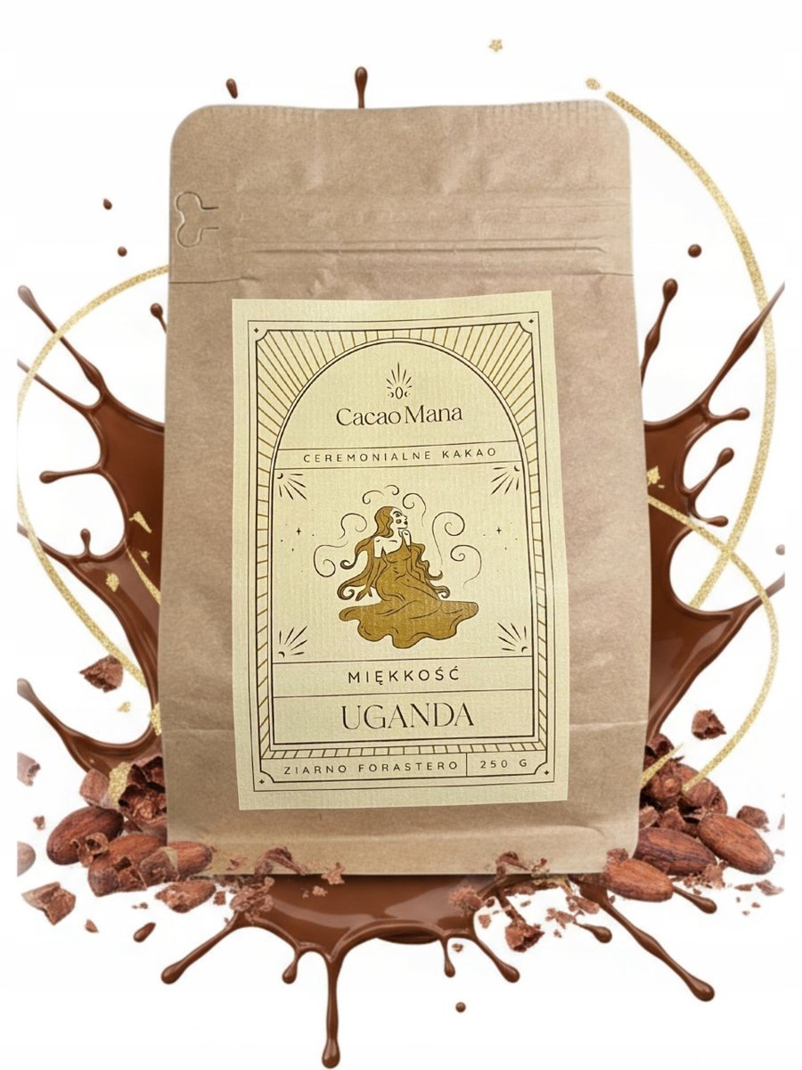 CacaoMana Uganda Miękkość 250 g Forastero Rozgrzanie KAKAO CEREMONIALNE