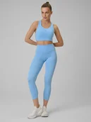 Legginsy - 4F Legginsy treningowe szybkoschnące damskie - niebieskie XS - miniaturka - grafika 1