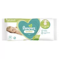 Chusteczki nawilżane - PAMPERS PROCTER & GAMBLE Sensitive chusteczki nawilżane x 52 szt 0% plastic - miniaturka - grafika 1