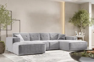 Sofa w kształcie U PULA narożnik 342cm tkanina Perfect Harmony szary - Narożniki - miniaturka - grafika 1