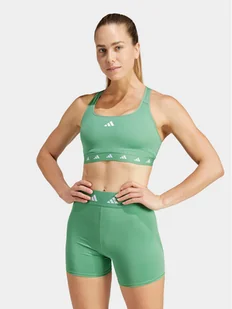 adidas Biustonosz sportowy Powerreact Training IT6641 Zielony - Bielizna sportowa damska - miniaturka - grafika 1