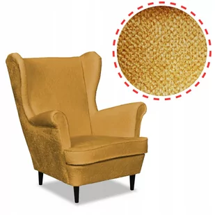 Fotel uszak Bella pomarańcz welur plusz - Fotele - miniaturka - grafika 1