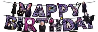 Dekoracje sali - Girlanda papierowa Happy Birthday Wednesday (1 szt) - miniaturka - grafika 1
