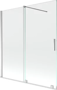 Mexen Velar parawan nawannowy 2-skrzydłowy przesuwny 150 x 150 cm, transparent, chrom - 896-150-000-01-01 - Parawany nawannowe - miniaturka - grafika 1