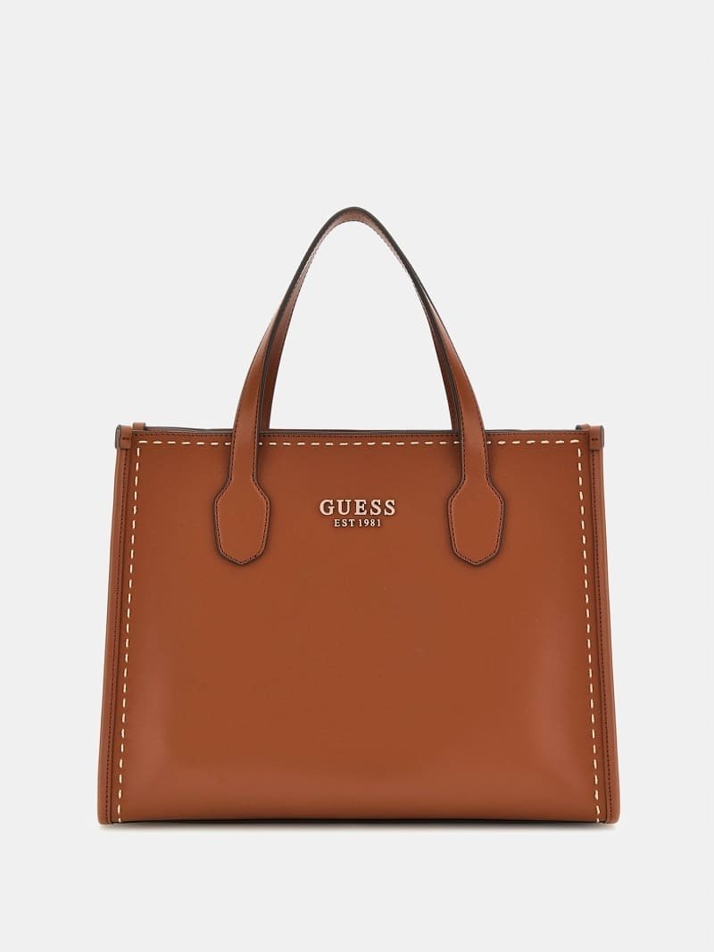 GUESS TOREBKA DAMSKA BRĄZOWA NA ZAMEK Z LOGO 33/26/13 1GŁA