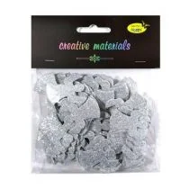 Anioły z pianki brokatowej srebrne 50 szt. - Zabawki kreatywne - miniaturka - grafika 1