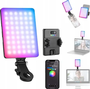 Lampa LED RGB 5W Selfie Vlog + KLIPS do Telefonu 1/4'' ISO Bluetooth NEEWER / VL67C - Wyposażenie ciemni fotograficznej - miniaturka - grafika 1