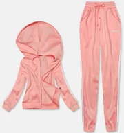 Bluzy damskie - DRES DAMSKI - KRÓTKA BLUZA + SPODNIE JASNY RÓŻOWY (YP-1107) - LUNA & MIELE - miniaturka - grafika 1