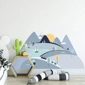 Wyposażenie pokoiku dziecięcego - Naklejka ścienna Góry Niebieskie S - miniaturka - grafika 1