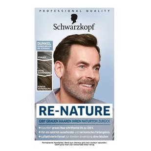 Schwarzkopf Re-Nature Men krem niwelujący siwe włosy Ciemny - Szampony dla mężczyzn - miniaturka - grafika 1