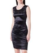 Sukienki - Love Moschino Damska sukienka bez rękawów, błyszcząca, rozciągliwa, z dżerseju, czarny, 44 - miniaturka - grafika 1