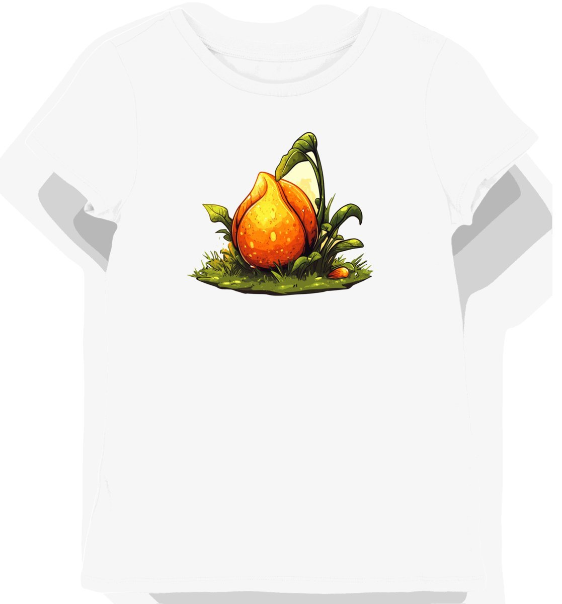 Koszulka damska biała z motywem Pikmin i liścia M