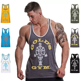 Koszulki sportowe męskie - Gold's Gym, Muscle Joe Contrast Vest, Tank Top, męska szary jasnoszary L - grafika 1