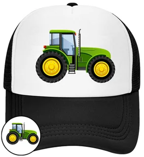 CZAPKA Z DASZKIEM TRAKTOR TRAKTORY DLA DZIECI CZARNA BEJSBOLÓWKA - Czapki i chusty sportowe męskie - miniaturka - grafika 1