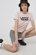 Koszulki sportowe damskie - Vans t-shirt bawełniany kolor różowy - miniaturka - grafika 1