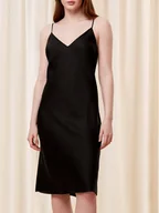 Piżamy damskie - Triumph Koszula nocna Silky Sensuality NDW X 10216557 Czarny Regular Fit - miniaturka - grafika 1