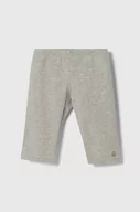 Spodnie i spodenki dla dziewczynek - United Colors of Benetton legginsy dziecięce kolor szary melanżowe - miniaturka - grafika 1