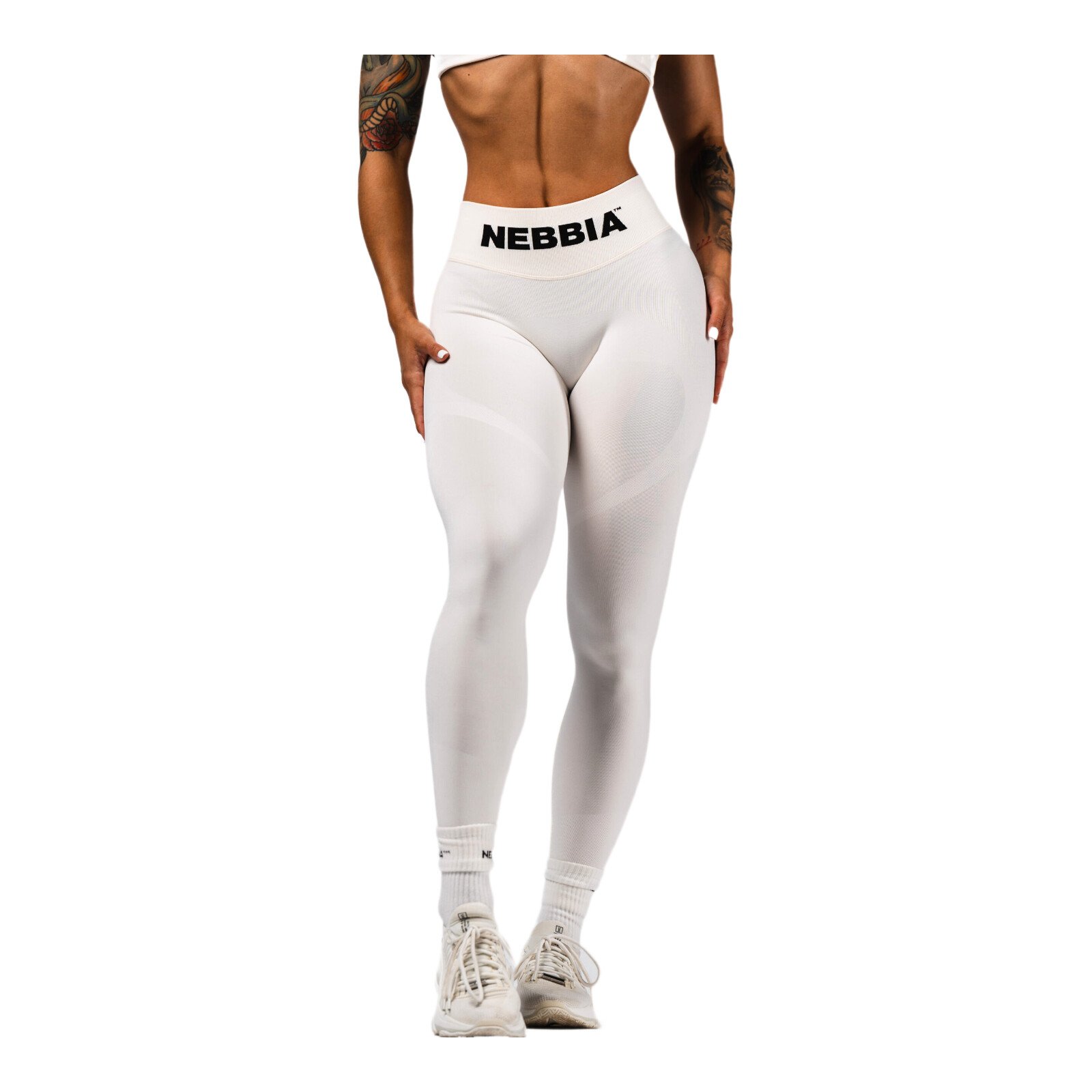 Legginsy damskie Nebbia Flow Seamless High-Waist Push-Up Leggings 496 CREAM M