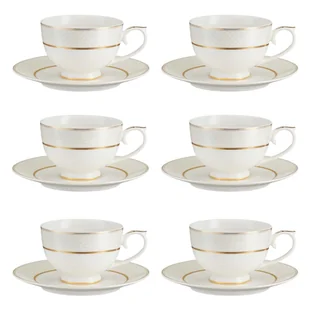 Komplet filiżanek porcelanowych 230 ml 6 sztuk CELINE - Filiżanki - miniaturka - grafika 1