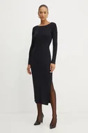 Sukienki - Armani Exchange sukienka kolor czarny maxi dopasowana XW000049 AF10352 - miniaturka - grafika 1