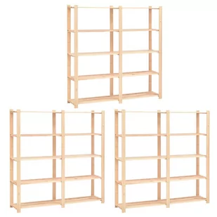 vidaXL Regały z 5 półkami, 3 szt., 170x38x170 cm, sosna, 500 kg 8719883854656 - Szafy i regały magazynowe - miniaturka - grafika 1
