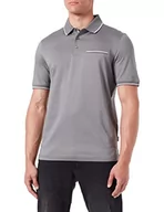 Koszule męskie - bugatti Męska koszula polo, ciemnoszara-260, regular 8151-35100, ciemnoszary-260, 4XL - miniaturka - grafika 1