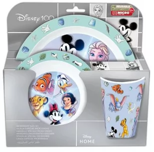 Zestaw obiadowy DISNEY 100 LAT talerz miska kubek - Zestawy naczyń dla dzieci - miniaturka - grafika 1