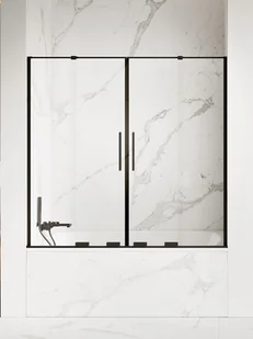 Parawan nawannowy New Trendy Smart 160x150 cm 4-częściowy przesuwny uniwersalny czarny mat EXK-4210 - Parawany nawannowe - miniaturka - grafika 1