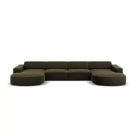 Narożniki - Zielona aksamitna sofa narożna (w kształcie litery U) Jodie - Micadoni Home - miniaturka - grafika 1