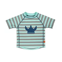 Stroje kąpielowe dla dziewczynek - Lassig Koszulka T-shirt do pływania Striped aqua UV 50+ 0-6 m-cy - grafika 1