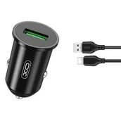 Ładowarki samochodowe - XO XO ładowarka samochodowa TZ12 QC 3.0 18W 1x USB czarna + kabel USB-C 8_2267528 - miniaturka - grafika 1