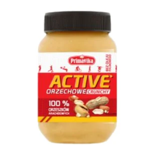 Active orzechowe crunchy 100% orzeszków arachidowych - Primavika - Słodkie kremy i masła - miniaturka - grafika 1